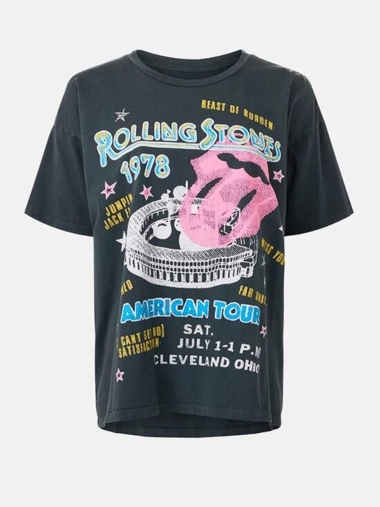 Daydreamer Tops - DAYDREAMER Women's Rolling Stones 1978 American Tour Merch Tee Size L In Black